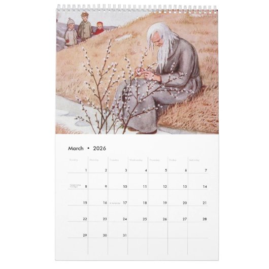 Elsa Beskow Wandkalender Kalender (Mar 2026)