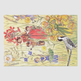 Elsa Beskow Whimsical Flower Girls of the Meadow Tissuepapier