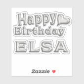 Elsa Happy Birthday silver Aufkleber Sticker (Vel)