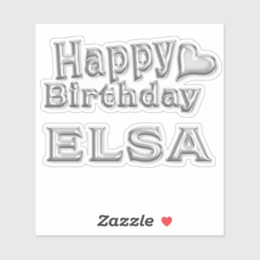 Elsa Happy Birthday silver Aufkleber Sticker (Vel)