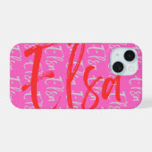 Elsa Herhalend Naam Patroon iPhone 15 Case (Achterkant horizontaal)