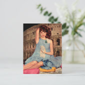 Elsa Martinelli en white kitten Briefkaart (Staand voorkant)