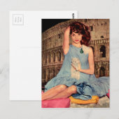Elsa Martinelli en white kitten Briefkaart (Voorkant / Achterkant)