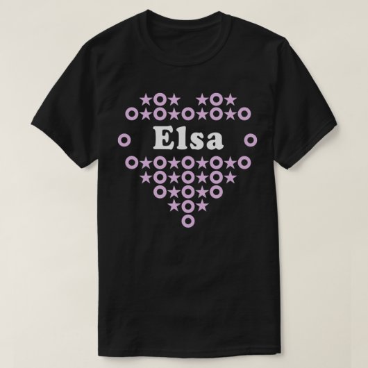 Elsa Naam voor Meisjes Vrouwen Hart Knuffels Sterr T-shirt (Design voorkant)