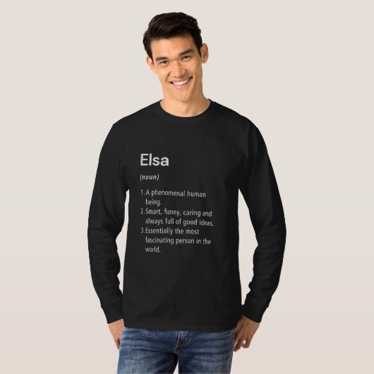 Elsa Name Definition Funny Dictionary T-shirt (Voorkant volledig)
