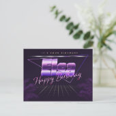 Elsa Name Vorname lila Postkarte Geburtstag Briefkaart (Staand voorkant)