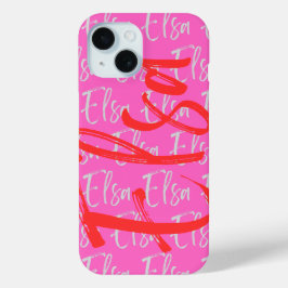 Elsa Repeating Name Pattern iPhone 15 Case