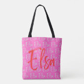 Elsa Repeating Name Pattern Tote Bag (Achterkant)