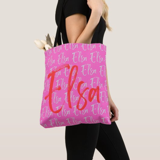 Elsa Repeating Name Pattern Tote Bag (Dichtbij)