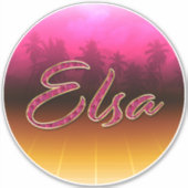 Elsa Vorname Name golden pink Aufkleber Sticker (Voorkant)