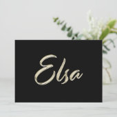 Elsa white gold Handwriting Karte Kaart (Staand voorkant)