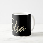Elsa white gold Handwriting Tasse Kaffeetasse Koffiemok (Voorkant rechts)
