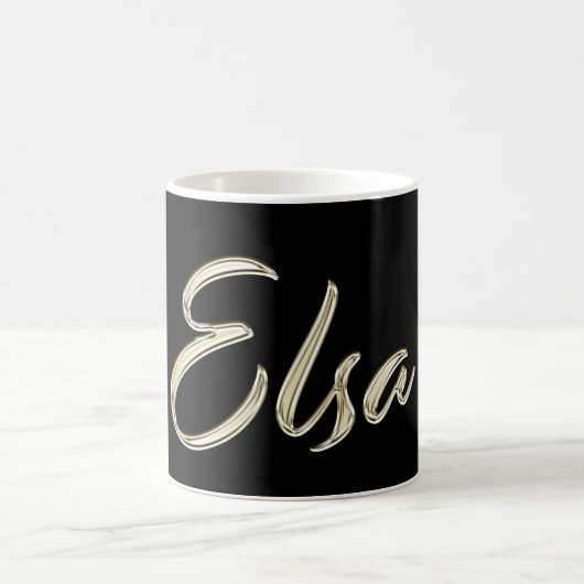 Elsa white gold Handwriting Tasse Kaffeetasse Koffiemok (Center)