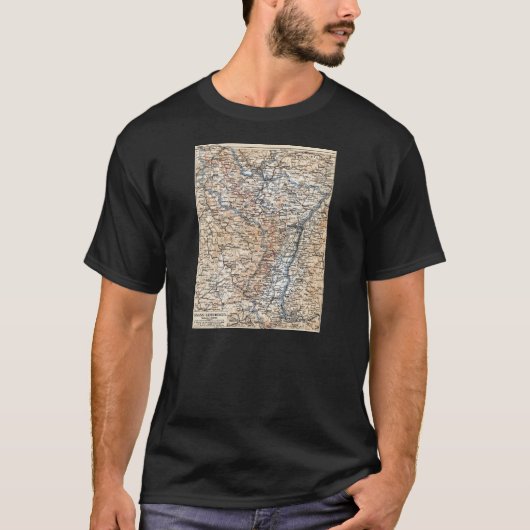 Elsass Lothringen Map T-shirt (Voorkant)