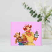 Elsie de Cow en dochter Beulah - Het is Caktijd Briefkaart (Staand voorkant)