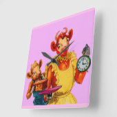 Elsie de Cow en dochter Beulah - Het is Caktijd Vierkante Klok (Hoek)