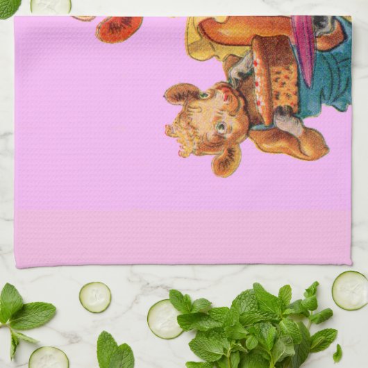 Elsie de Koe en dochter Beulah - Het is Caktijd Theedoek (Gevouwen)