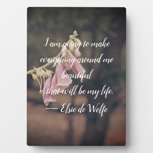 Elsie de Wolfe Quote Plaque Fotoplaat (voorkant)