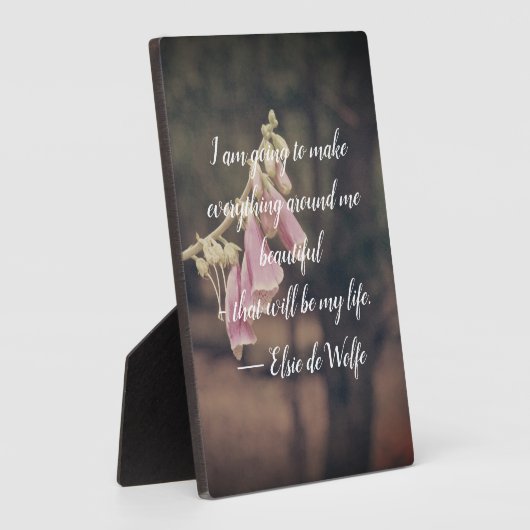 Elsie de Wolfe Quote Plaque Fotoplaat (Zijkant)