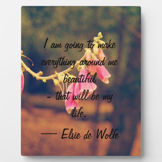 Elsie de Wolfe Quote Plaque Fotoplaat (Voorkant)
