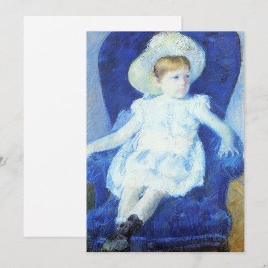 Elsie in een blauwe stoel | Mary Cassatt (Voorkant / Achterkant)