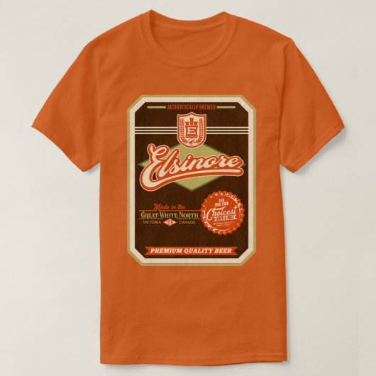 ELSINORE Bier Verdrietig Label T-shirt (Design voorkant)