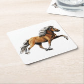 Elska Beauful IJslands paard Kartonnen Onderzetters (Schuin)
