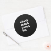 Elton Bette Babs en Liza Ronde Sticker (Envelop)