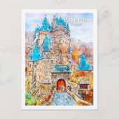 Eltz Castle Duitsland Travel Waterverf Sketch Briefkaart (Voorkant)