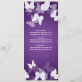 Elusive Butterflies Paars Weddenschap Menu (Achterkant)