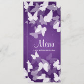 Elusive Butterflies Paars Weddenschap Menu (Voorkant / Achterkant)