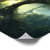 Elven Citadel van Twilight - Epic Fantasy Castle W Poster (Hoek)