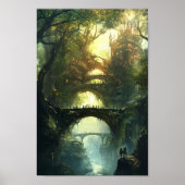 Elven Citadel van Twilight - Epic Fantasy Castle W Poster (Voorkant)