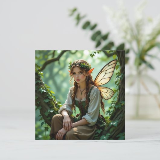 Elven Fairy Magical Enchanted Forest Kaart (Staand voorkant)