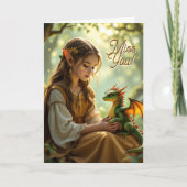 Elven Fairy with Clarinet | Miss You Kaart (Voorkant)