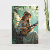 Elven Fairy with Ukulele | Thinking About You Kaart (Voorkant)