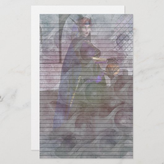 Elven Fantasy Stationery met optionele lijnen Briefpapier (Voorkant / Achterkant)