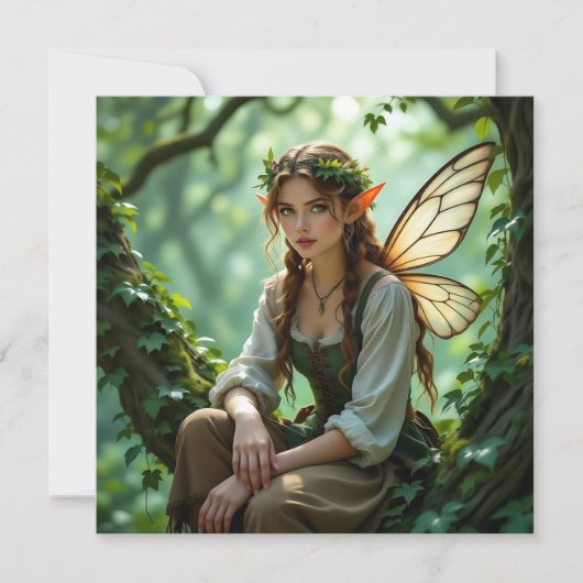 Elven Fee Magische Betoverde Bos Kaart (Voorkant)