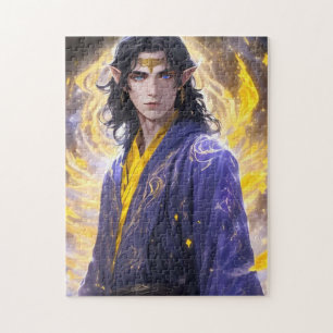 Elven Fire Mage Magical Fantasy Art Legpuzzel