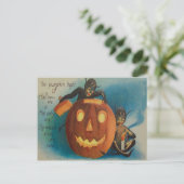 Elven Goblin Kaars Jack O' Lantern Pompoen Briefkaart (Staand voorkant)