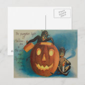 Elven Goblin Kaars Jack O' Lantern Pompoen Briefkaart (Voorkant / Achterkant)