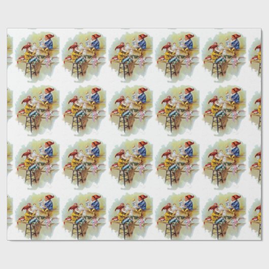  elven met speelgoed cadeaupapier (Vlak)