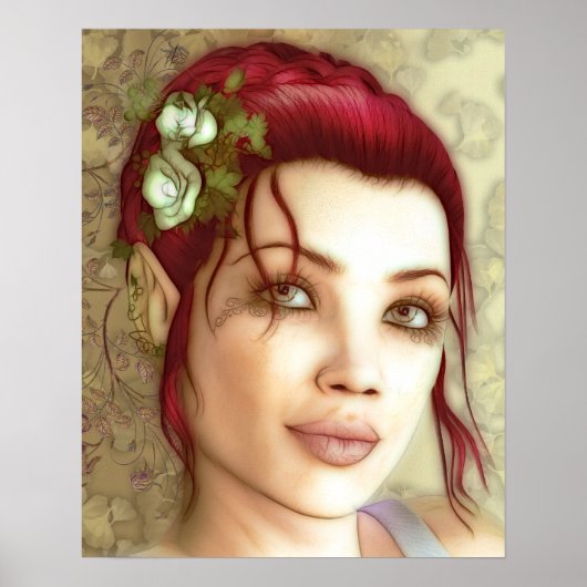 Elven Princess Fantasy Art Poster (Voorkant)