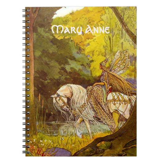 Elven Princess in het bos Drawstring Rugzak Notitieboek (Voorkant)