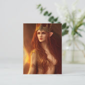 Elven Queen AI Generated Art Briefkaart (Staand voorkant)