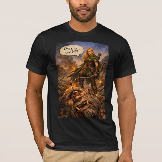Elven Ranger vs Cyclops T-shirt (Voorkant)