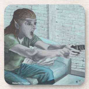 Elven Video Gamer Fantasy Plastic Drink Coasters Bier Onderzetter