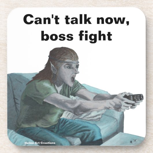 Elven Video Gamer Game Player Plastic Onderzetters (Voorkant)
