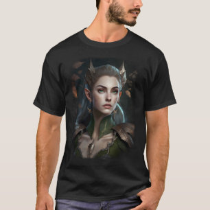Elven Warrior Elf Princess Fantasy  Fae Por T-shirt