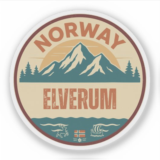 Elverum, Noorwegen Norway Sticker (Voorkant)